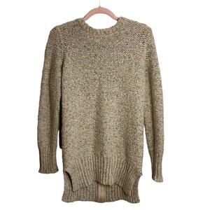 Anthropologie Kaisely Cream Rainbow Confetti Zipper Back Wool Blend Sweater